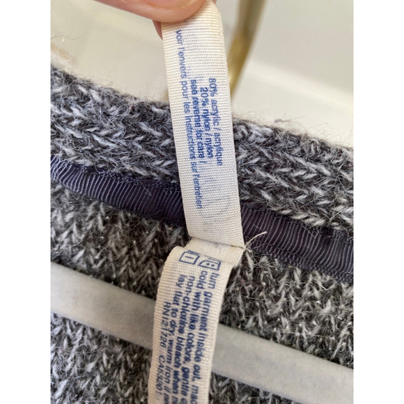 Aeropostale Knit Button Up Cardigan S Gray Marled V Neck Winter Academia Preppy - Picture 5 of 6